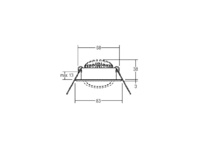 Mazeichnung Brumberg 38469223 LED Einbaustrahler 230V 3000K  eds 