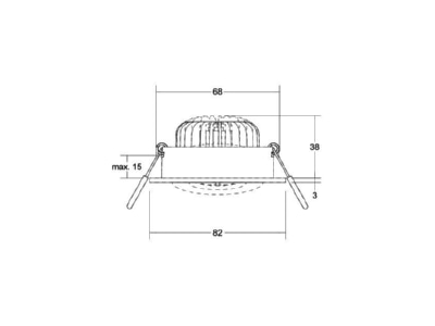 Mazeichnung Brumberg 38479183 LED Einbaustrahler 230V 3000K  sw 