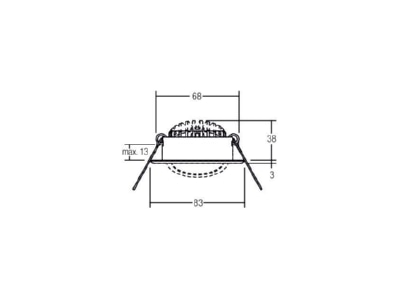 Mazeichnung Brumberg 39469073 LED Einbaustrahler 230V 3000K  ws 