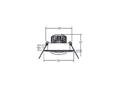 Mazeichnung Brumberg 39473073 LED Einbaustrahler 230V d2w  3000K 1800K  ws