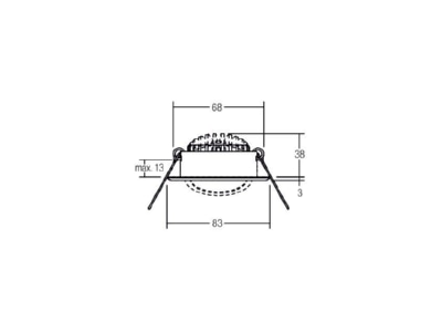 Mazeichnung Brumberg 40469073 LED Einbaustrahler 230V 3000K  ws 