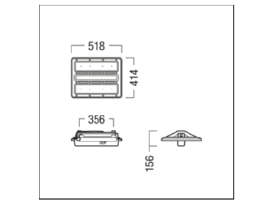 Ma�zeichnung Zumtobel CR2PLM13k840PCWBBCWH LED Hallenleuchte 840  weiss 