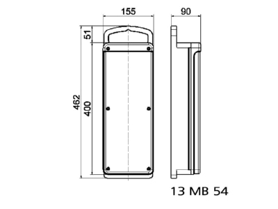 Dimensional drawing Bals 53679 CEE Socket combination portable IP44