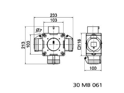 Mazeichnung Bals 54580 Kreuzverteiler IP44