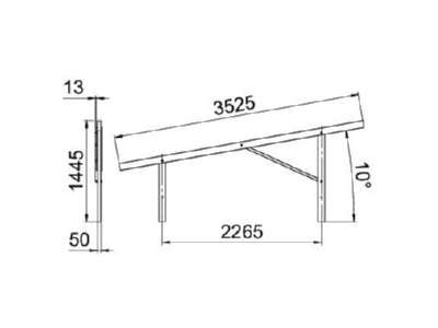 Dimensional drawing 1 OBO VT 10L FT Photovoltaics mounting system
