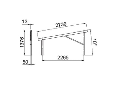 Dimensional drawing 2 OBO VT 10S FT Photovoltaics mounting system