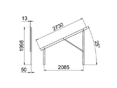 Dimensional drawing 1 OBO VT 25S FT Photovoltaics mounting system
