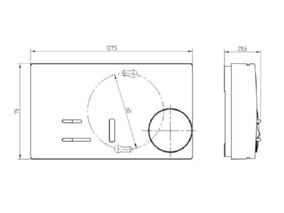 Dimensional drawing Eberle KLR E 7011 Room thermostat