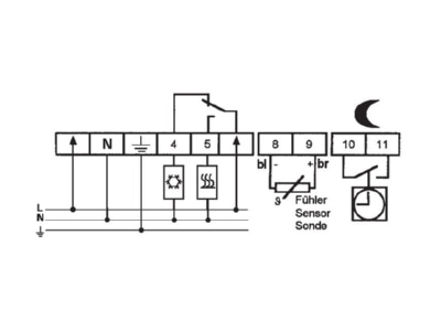 Circuit diagram Eberle UTR 20 Room thermostat
