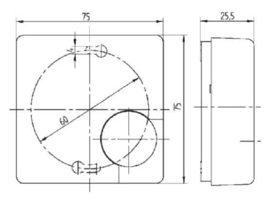 Dimensional drawing Eberle RTR E 6124 Room thermostat