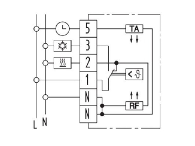 Circuit diagram Eberle RTR E 6724rw Room thermostat
