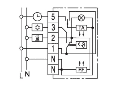 Circuit diagram Eberle RTR E 6726rw Room thermostat
