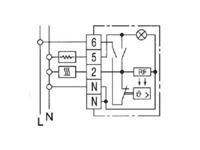 Circuit diagram Eberle RTR E 6181 Room thermostat
