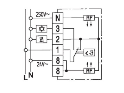 Circuit diagram Eberle RTR E 6747 Room thermostat
