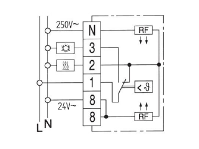 Circuit diagram Eberle RTR E 6722rw Room thermostat
