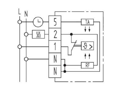 Circuit diagram Eberle RTR E 3524 Room thermostat
