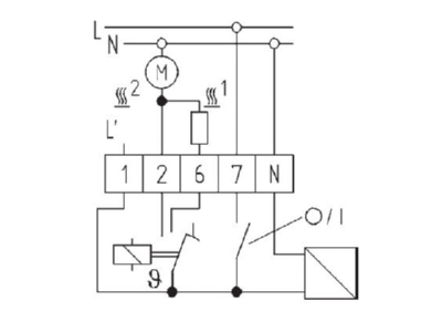 Circuit diagram Eberle RTR E 7610 Room thermostat
