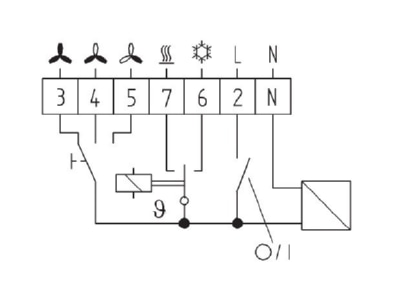 Circuit diagram Eberle KLR E 7203 Room clock thermostat 5   30 C
