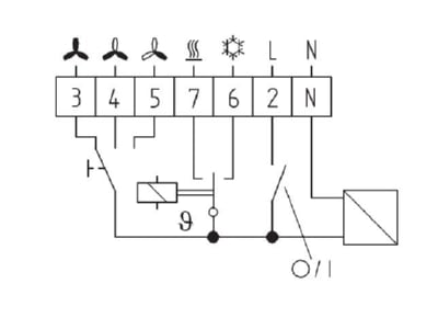 Circuit diagram Eberle KLR E 7204 Room clock thermostat 5   30 C
