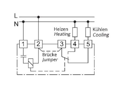 Circuit diagram Eberle AZT A 524 410 Room thermostat
