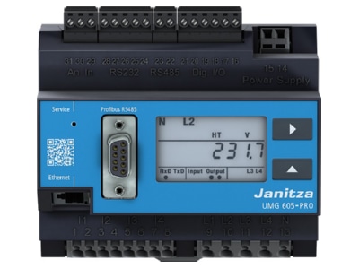 Produktbild Vorderseite 2 Janitza UMG 605 PRO50 110VAC Netzanalysator 50  110VAC 50  155DC