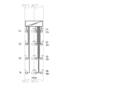 Circuit diagram WAGO 750 495 Fieldbus function  technology module