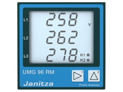 Produktbild Vorderseite 2 Janitza UMG 96RM P  5222065 Netzanalysator 24 90VAC  24 90VDC UMG 96RM P 5222065