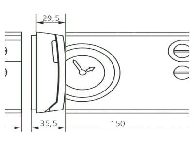 Dimensional drawing Theben RAM 722 Room clock thermostat