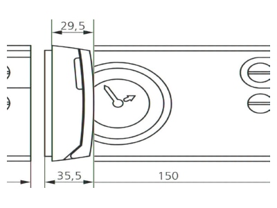 Dimensional drawing Theben RAM 784 S Room clock thermostat