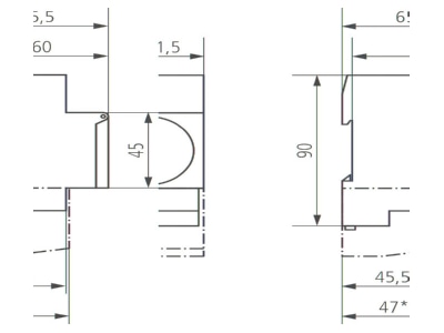 Dimensional drawing Theben SUL 188g Analogue time switch 230VAC