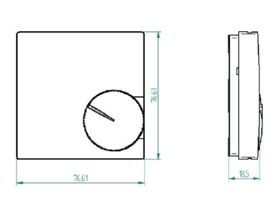 Dimensional drawing Eberle RTR S 6124 24 1 Room clock thermostat