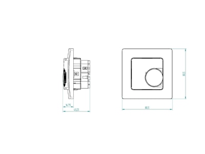 Dimensional drawing Eberle FRe F2A 50 Room clock thermostat 5   50 C