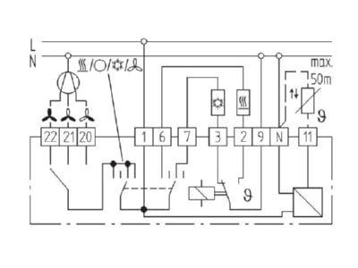 Circuit diagram Eberle KLR E 52722 Room clock thermostat 5   30 C
