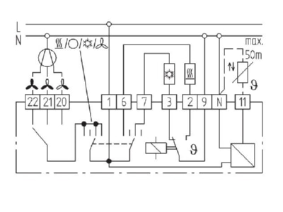 Circuit diagram Eberle KLR E 52724 Room clock thermostat 5   30 C
