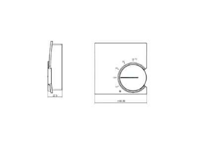 Dimensional drawing Eberle RTR 9311 Room clock thermostat 5   30 C