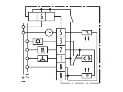 Circuit diagram Eberle RTR E 6763 24V Room thermostat
