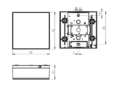 Mazeichnung Grothe GONG 465A Bw w Zweiklang Gong mechnisch