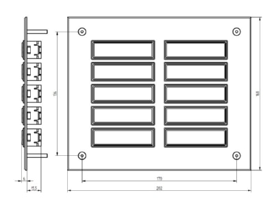Dimensional drawing Grothe ETA 855 EV1 Push button panel door communication