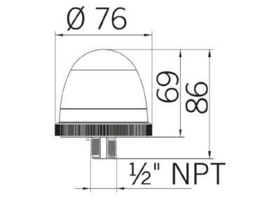 Mazeichnung Grothe KWL 8102 Warnlicht rt 12 240V