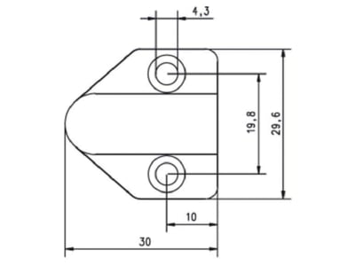 Mazeichnung 2 Assa Abloy effeff 10318        00 Kabeluebergang f  Tuerrahmen 18cm