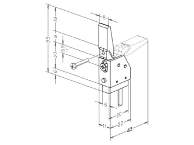 Dimensional drawing 1 Assa Abloy effeff 878          00 Detector for bolt switching contact
