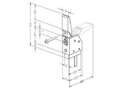 Dimensional drawing 2 Assa Abloy effeff 878          00 Detector for bolt switching contact