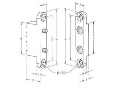 Mazeichnung 1 Assa Abloy effeff 10305 Stromuebertrager