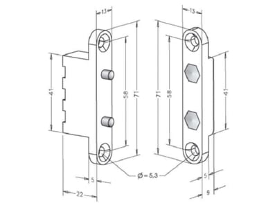 Mazeichnung 2 Assa Abloy effeff 10305 Stromuebertrager