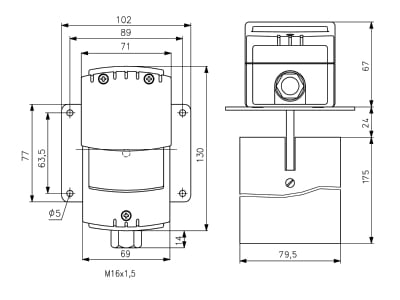 Dimensional drawing Alre it JSL 1 E Flow monitoring equipment