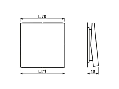 Dimensional drawing Jung ENO LS 990 Remote control for switching device