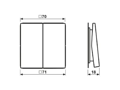 Dimensional drawing Jung ENO LS 995 Remote control for switching device