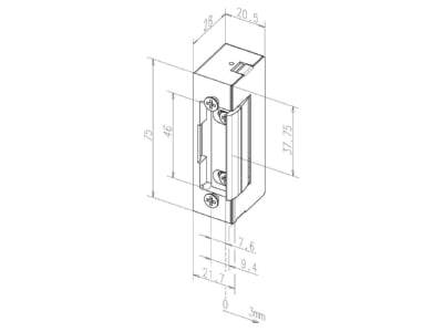 Dimensional drawing 1 Assa Abloy effeff 17          E41 Standard door opener
