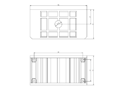 Dimensional drawing Grothe UPK 801 Recessed mounted box for doorbell