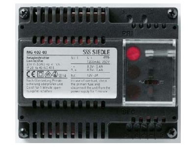 Product image 1 Siedle NG 402 03 Power supply for intercom 230V   8 3V
